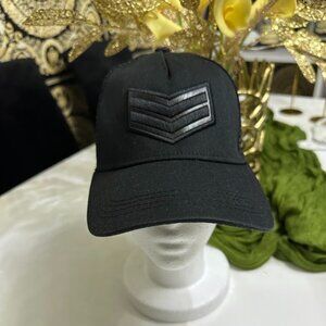 Black Trucker Cap With 3D Chevron Patch
